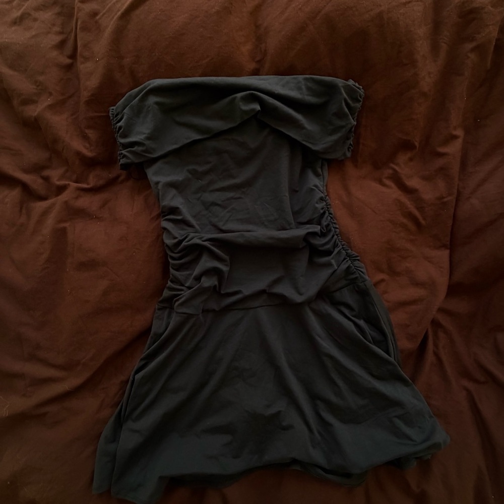Abercrombie Drop Waist Off Shoulder Rouched Dress